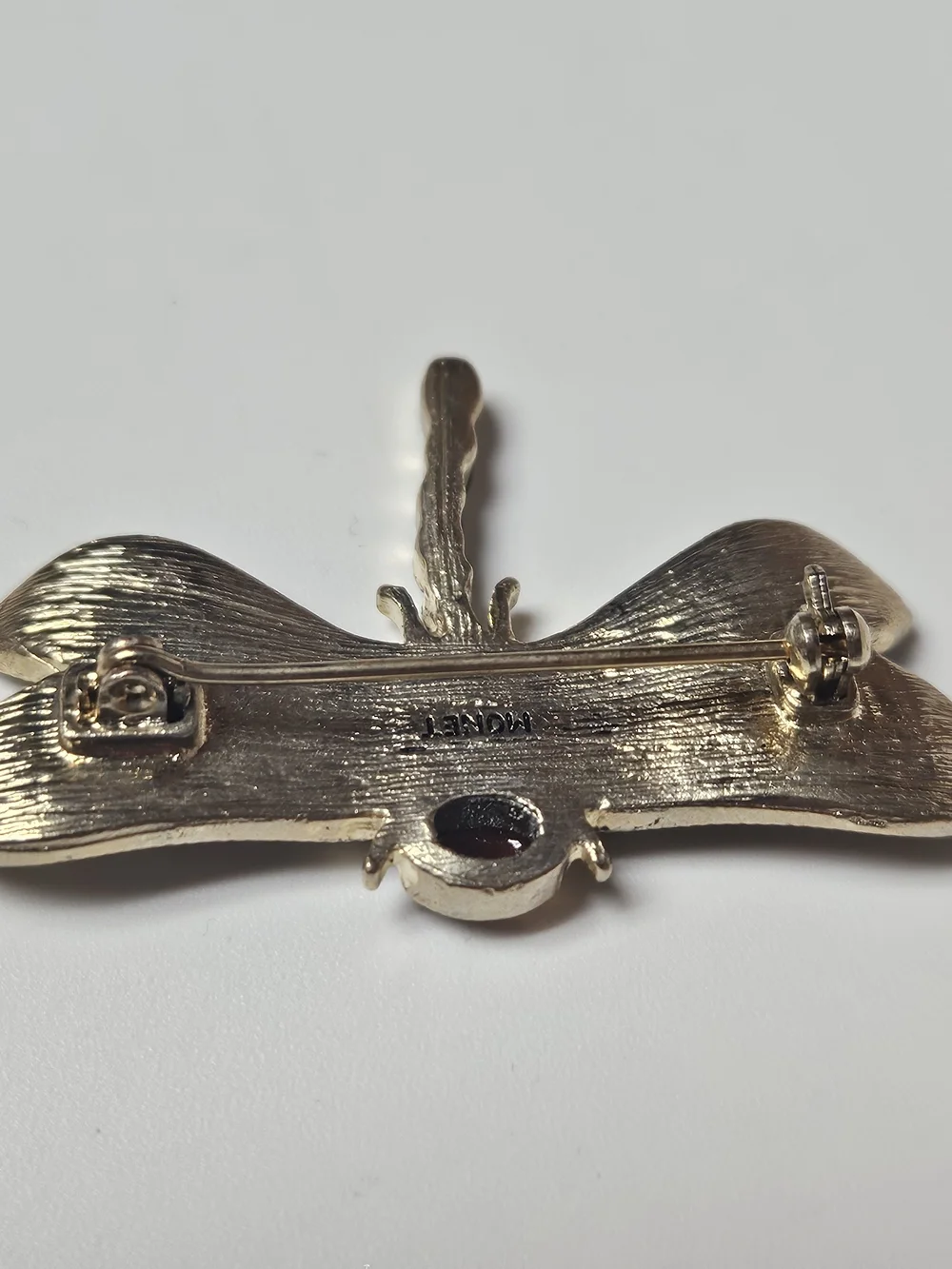 Monet Dragonfly Brooch with Amber and Yellow Accents